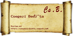 Csegezi Beáta névjegykártya