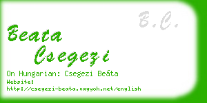 beata csegezi business card
